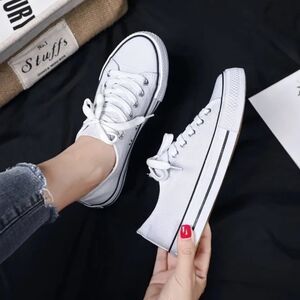 Classic White Canvas Sneakers